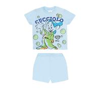 Completo Estivo Disney, Pigiama Bambino Cucciolo, T-Shirt e Pantaloncini, 100% Cotone, 2 Colori (K2011) (IT, età, 12 Mesi, 18 Mesi, Azzurro)