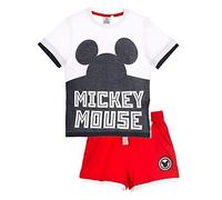 COMPLETO ESTIVO TOPOLINO MICKEY MOUSE DISNEY SHORT + T-SHIRT BAMBINO SUN CITY TAGLIE 3/8 ANNI- SE1297BIANCO