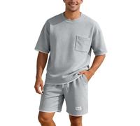 Completo Estivo Uomo Elegante, Completo Maglia Due Pezzi Estivo Leggero Maniche Corte Casual per Calde Giornate
