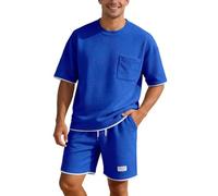 Completo Estivo Uomo Elegante, Completo Maglia Due Pezzi Estivo Leggero Maniche Corte Casual per Calde Giornate