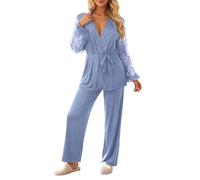 Completo Giacca E Pantalone Bianco Donna Cerimonia Termica Calda Pelle Corte Celeste Set Colorato Homewear Natale Leggero Total più Bretelle all Maglina Anno della Vendita Trendy