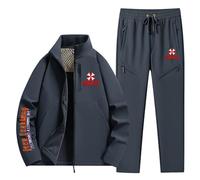 Completo giacca e pantaloni uomo, completo neve caldo per Resident, tuta sci due pezzi sport all'aria aperta in Evil, tuta jogging maniche lunghe a Umbrella, per lavoro, pesca,Blue-5x_l