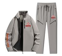 Completo giacca e pantaloni uomo, completo neve caldo per Resident, tuta sci due pezzi sport all'aria aperta in Evil, tuta jogging maniche lunghe a Umbrella, per lavoro, pesca,Brown-5x_l