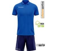 COMPLETO GIVOVA KIT STREET (polo+pantaloncini) TEMPO LIBERO - col.azzurro/blu