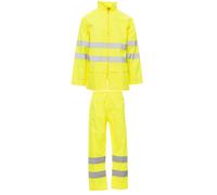 Completo Impermeabile Alta Visibilità Lavoro HiVi Rainset Payper cappuccio tuta