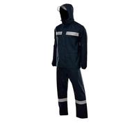Completo impermeabile e pantaloni riflettenti leggeri, abbigliamento invernale di sicurezza caldo for uomo e donna, giacca impermeabile ad alta visibilità(Navy,XXX-Large)