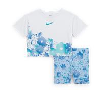 Completo in 2 pezzi con shorts da ciclista stampati Nike Flow-Ral - Bebè (12-24 mesi) - Blu 24M