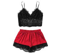 Completo Intimo Donna Schiena Nuda Slip Assorbenti Donna Vintage Reggiseno Senza Ferretto Uniforme Sexy da Cameriera in Pizzo Traforato per La Luna di Miele Romantica