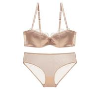 Completo Intimo Donna Sexyhot Trasparente Slip Donna Alta Vita Reggiseno Adesivo Push Up Lingerie Sexy Completo in Pizzo Francese con Bretelle per La Luna di Miele Romantica