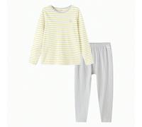 Completo intimo termico in cotone per bambini, maglia e pantaloni a maniche lunghe morbidi e traspiranti, comodo pigiama di base 1. Tessuto monofacciale 100% puro cotone, morbido fino al midolloRealiz