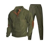 Completo Invernale Sportiva 2 Pezzi Leggera Completi Palestra Calcio Tuta in Felpa a Maniche Lunghe e Pantalone Cotone Tute Uomo Ginnastica Elegante Abbigliamento Sportive Casual Leggero