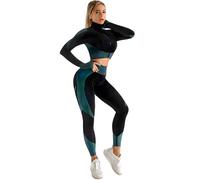 Completo Leggings e Top - Nero / Verde / S KP25017