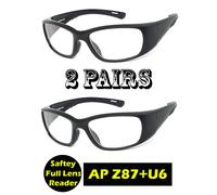 Completo Lente Wrap IN Giro Sicurezza Occhiali da Lettura Ansi Z87+U6 + 1.00 A+
