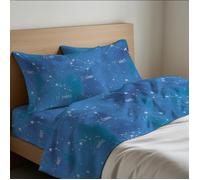 Completo Lenzuola 100% Cotone Made Italy Fantasia Zodiaco 3 Misure