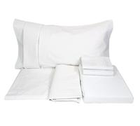 Completo Lenzuola 2 piazze cotone Coprimaterasso Impermeabile Federe Albergo B&B