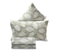 Completo Lenzuola ACANTO Verde Salvia foglia shabby 100% cotone Made in Italy