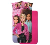 CARTOON Completo lenzuola Barbie per bambini set 3 pezzi adatto letto singolo sotto lenzuola con angoli lenzuola e federa in 100% cotone