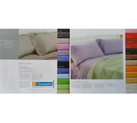 Completo Lenzuola 100% Cotone 1 Piazza e Mezza NERO Tinta Unita Made In Italy