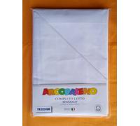 COMPLETO LENZUOLA BIANCHE BIANCO 100% COTONE 1 PIAZZA/2 PIAZZE/1 PIAZZA E MEZZA