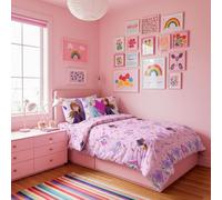 Caleffi Completo Lenzuola Letto Singolo Frozen Pink in 100% Cotone - Set 3 Pezzi con Lenzuolo Sopra 155x280, Sotto con Angoli 90x200 e Federa Double Face 50x80