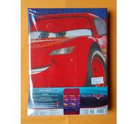 COMPLETO LENZUOLA CARS PIXAR DISNEY 1 PIAZZA - SINGOLO BLU - ROSSO 100% COTONE