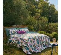 Completo lenzuola-copriletto matrimoniale in percalle Fazzini FRIDA verde