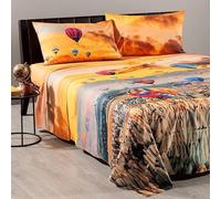 Completo Lenzuola Copriletto modello Cappadocia in Cotone singola piazza