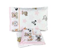 Completo lenzuola culla lettino in cotone Biancaluna stampato set 3pz 3729