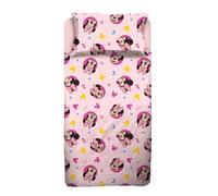 COMPLETO LENZUOLA DISNEY TOPOLINA MINNIE ROSA SINGOLO BIMBA 100% COTONE