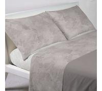 Completo Lenzuola Fantasia Flora Foglie per Materassi 160x190 100% Cotone