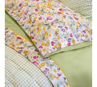 Completo lenzuola Fazzini in percalle BLOOMS floreale verde