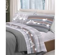 COMPLETO LENZUOLA FLANELLA CALDO COTONE SINGOLO PECORELLE SOGNI BLU