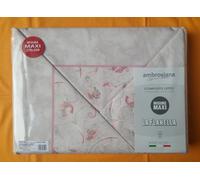 COMPLETO LENZUOLA FLANELLA MAXI 270X300 FIORI PRODOTTO ITALIANO 2 PIAZZE