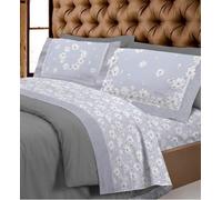 COMPLETO LENZUOLA FLANELLA SUPER EUROPA MATRIMONIAL MARSIGLIA FIORE BEIGE