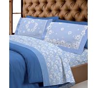 COMPLETO LENZUOLA FLANELLA SUPER EUROPA MATRIMONIAL MARSIGLIA FIORE BEIGE