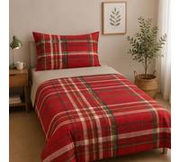 Completo lenzuola in cotone Bassetti Kilt R1 rosso Piazza e Mezza