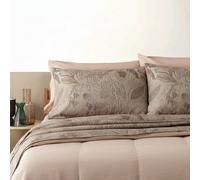 Completo Lenzuola in cotone matrimoniale Bassetti Aster foliage beige