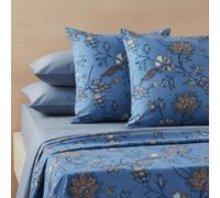 Completo Lenzuola in cotone matrimoniale Bassetti SIKAR Orientale blu