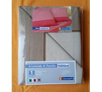 COMPLETO LENZUOLA IN FLANELLA BIANCALUNA 1PIAZZA/2PIAZZE 100%COTONE BORBONESE