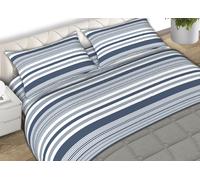 BIANCHERIAWEB Completo Lenzuola In Morbida Flanella Made Italy Disegno Jersey C.N 2 Piazze Blu