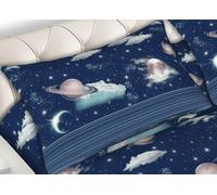 Completo Lenzuola In Morbida Flanella Made Italy Disegno Planet C.N