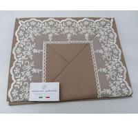 Completo lenzuola in pizzo Rebrodè per letto matrimoniale made in italy AA479