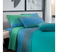 Completo lenzuola in puro cotone Gabel Richard a righe bluette