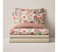 Completo lenzuola invernale in flanella floreale rosa morbide e calde