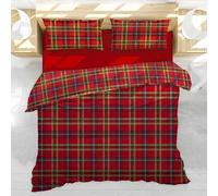 Completo lenzuola invernali in flanella TARTAN scozzese rosso