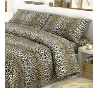 COMPLETO LENZUOLA leopardato maculato leopardo - Singolo - 1 Piazza e 1/2 - Matr