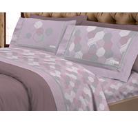 Completo Lenzuola Letto Calda Flanella 100% Cotone Disegno Bologna