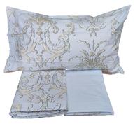 Completo lenzuola letto matrimoniale 100% cotone percalle 4 federe Maè Ginevra