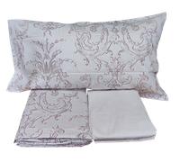 Completo lenzuola letto matrimoniale 100% cotone percalle 4 federe Maè Ginevra