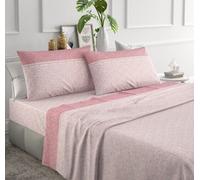 Completo Lenzuola Letto Matrimoniale Irge "Perla" In Cotone 100% Stampato